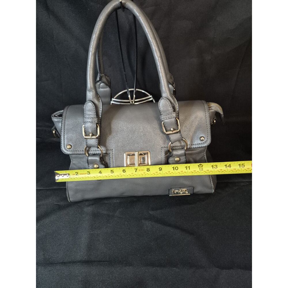 Coach Gray Leather Satchel with Gold Hardware - Picture 10 of 14